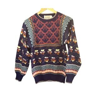 Vintage Import Workshop Southwestern Statement Graphic Knit Sweater Cottagecore